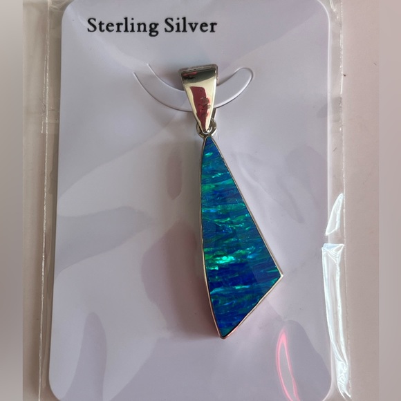 Vintage opal pendant and earrings sterling silver - Picture 2 of 3